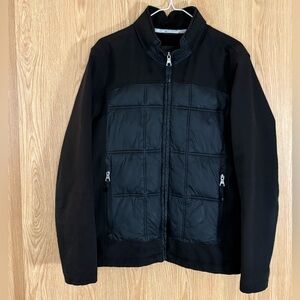Guess Dark Black Hybrid Puffer Performance Wind and Water Resistant Jacket